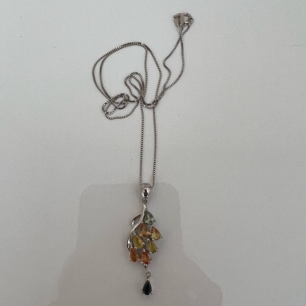 Necklace silver & sapphires